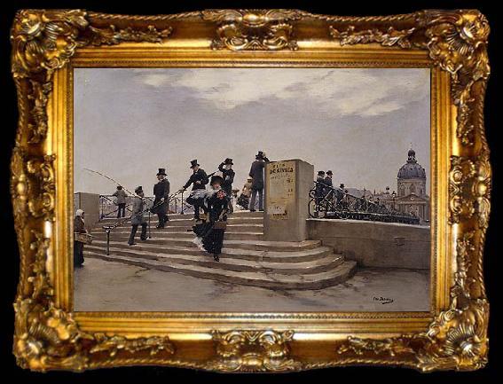framed  Jean Beraud A Windy Day on the Pont des Arts, ta009-2